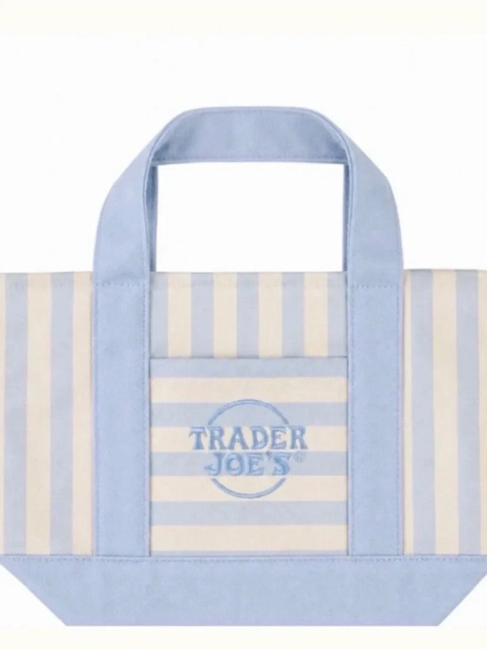 Limited Edition Trader Joe's Striped Mini Canvas Tote Bag - Pick The Color - Picture 4 of 6